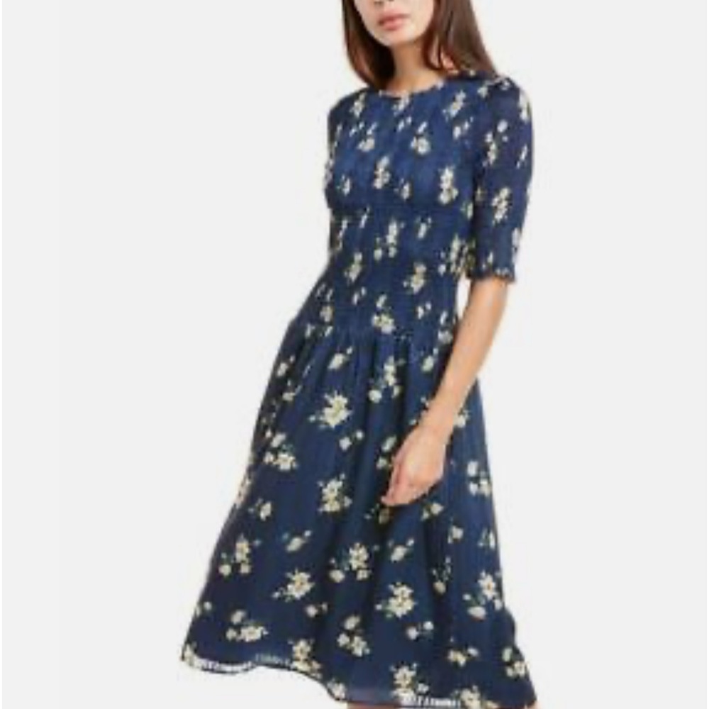 Ali & Jay Women's Barnsdall Midi Dress Blue Floral  MSRP $168